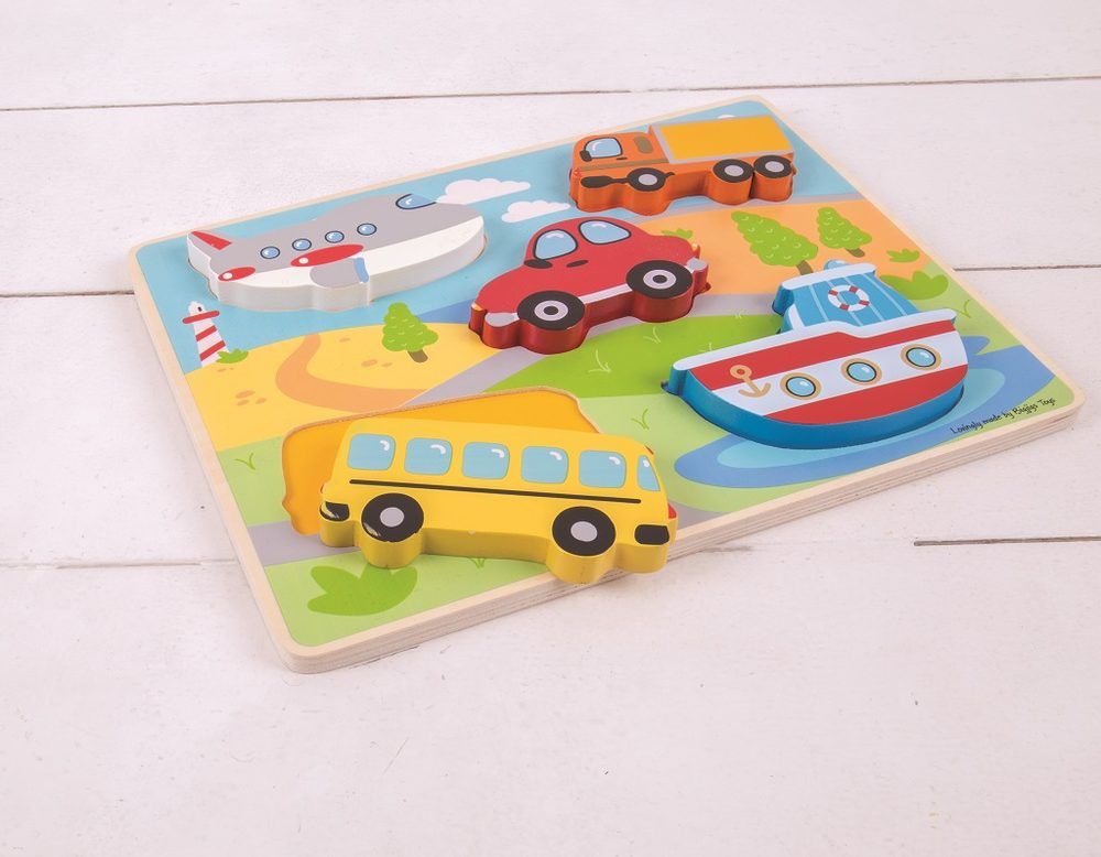 Bigjigs Toys Vkládací puzzle dopravní prostředky - obrázek 4