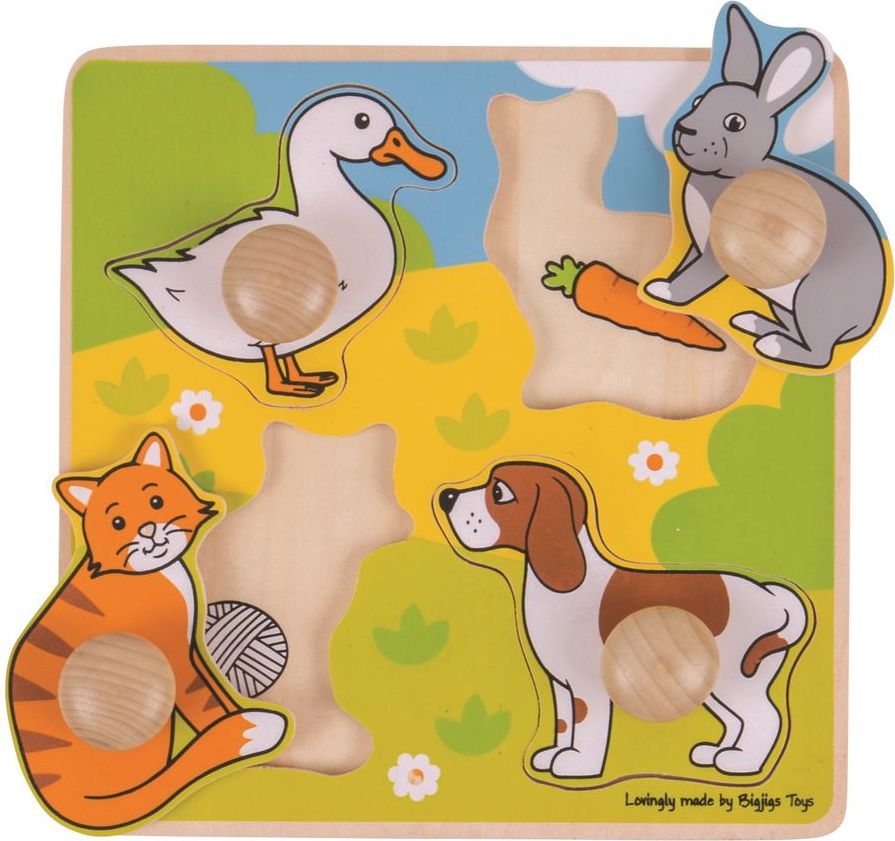 Bigjigs Toys Vkládací puzzle domácí zvířátka - obrázek 3