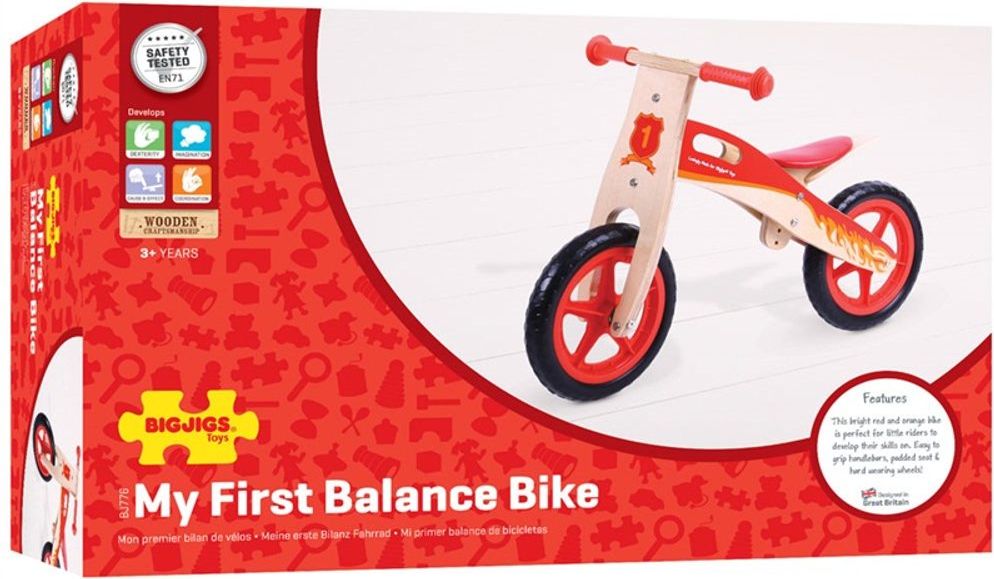 Bigjigs Toys Dřevěné odrážedlo červené - obrázek 5