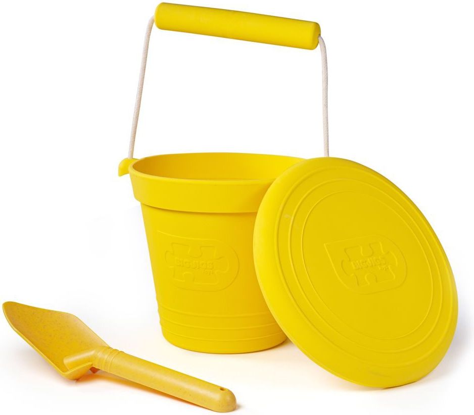 Bigjigs Toys Plážový kyblíček žlutý - obrázek 6