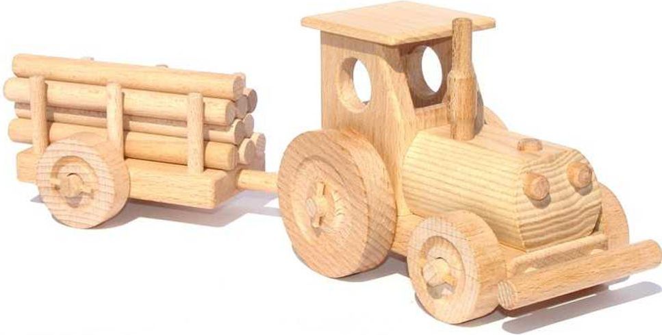 Ceeda Cavity - dřevěné auto - Traktor s vlečkou - malý - obrázek 1