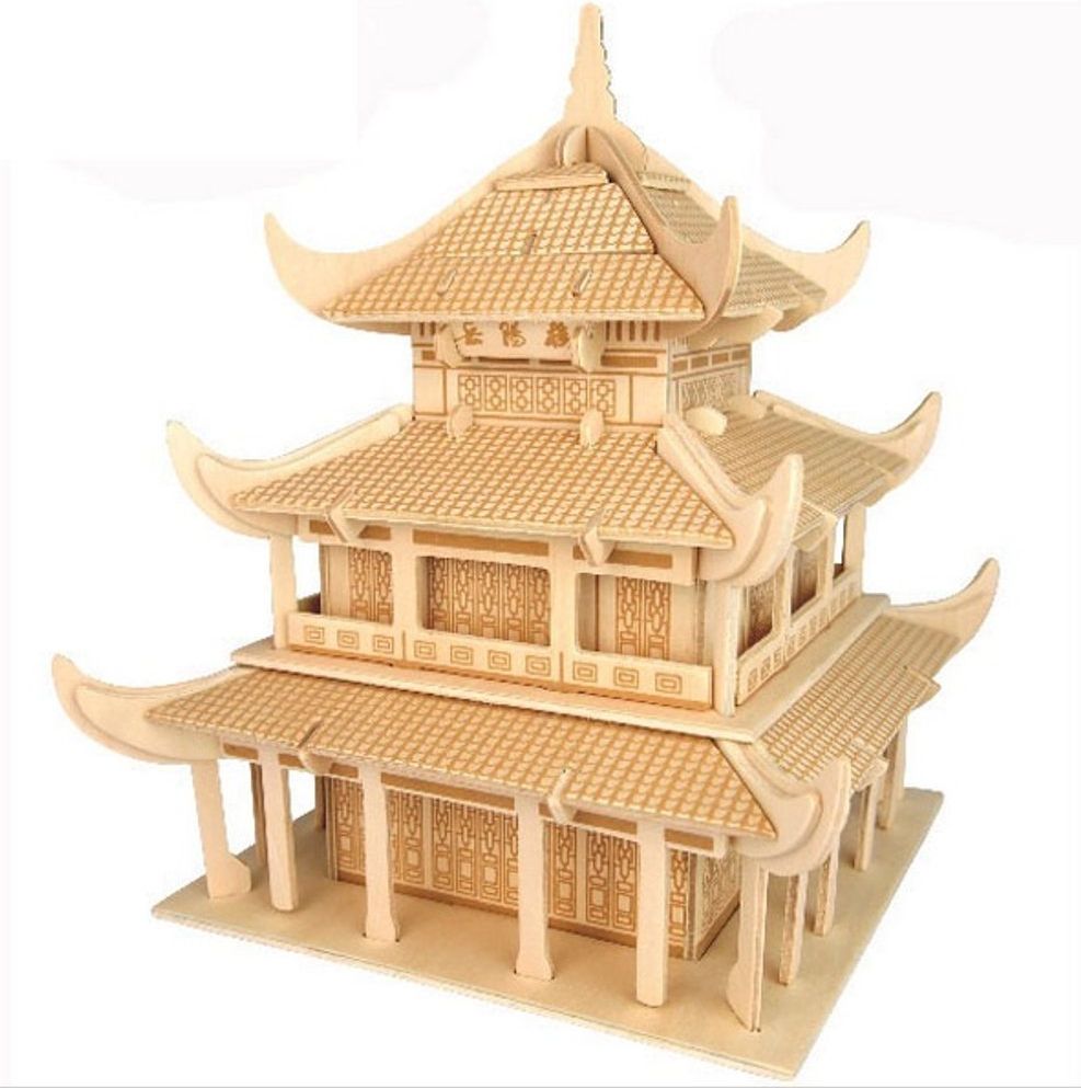 Woodcraft construction kit Woodcraft Dřevěné 3D puzzle Čínský Yueyang - obrázek 1