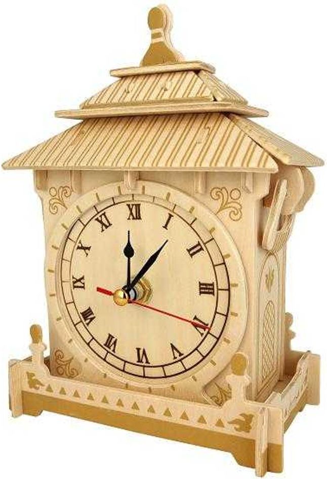 Woodcraft construction kit Woodcraft Dřevěné 3D puzzle hodiny - obrázek 1