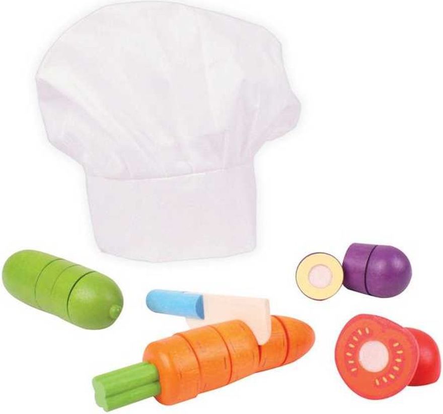 Bigjigs Toys Dřevěná krájecí zelenina s čepicí - obrázek 1