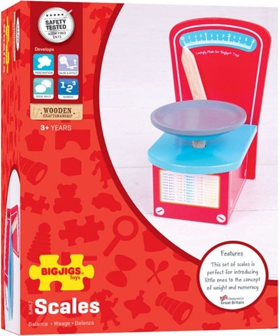 Bigjigs Toys Dřevěné kuchyňská váha - obrázek 3