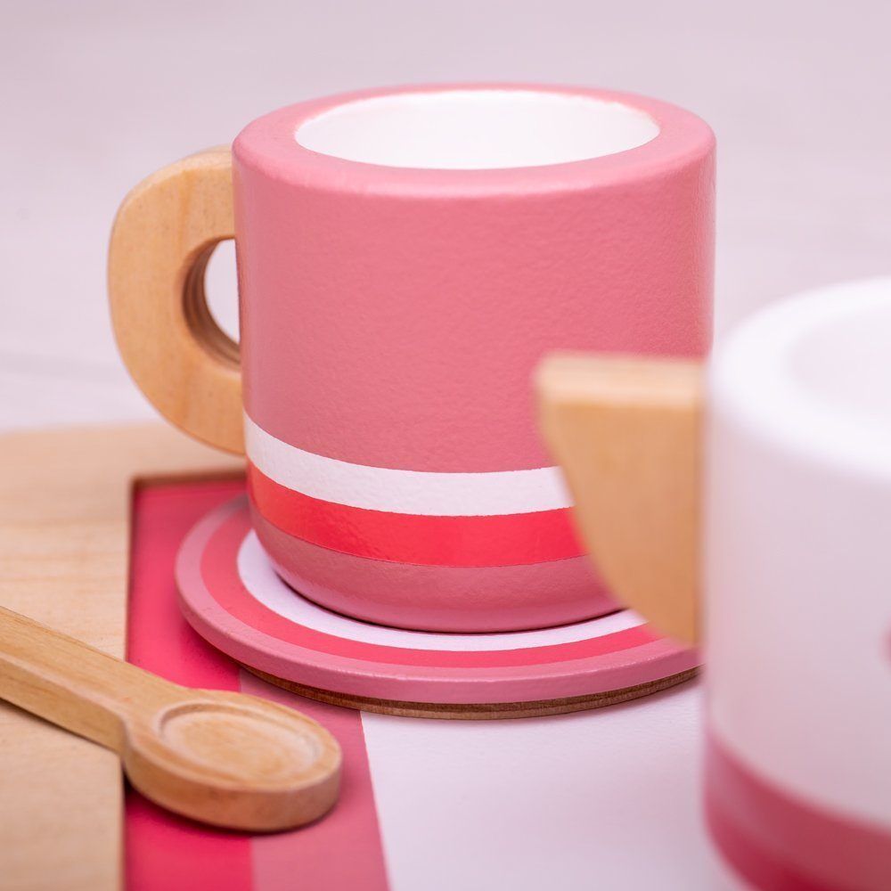 Bigjigs Toys Dřevěná čajová sada růžová - poškozený obal - obrázek 3
