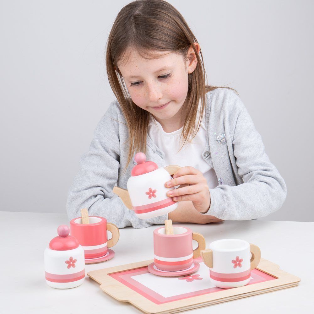 Bigjigs Toys Dřevěná čajová sada růžová - poškozený obal - obrázek 5
