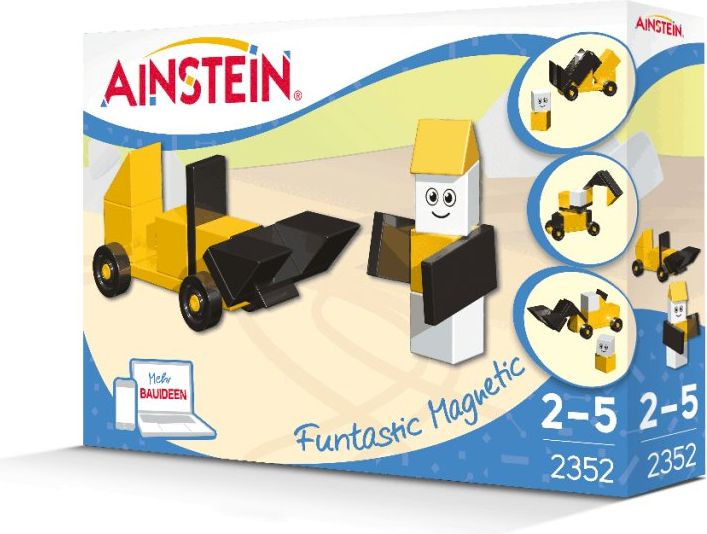 AINSTEIN Construction Vehicle and Foreman, Magnetická stavebnice - obrázek 1
