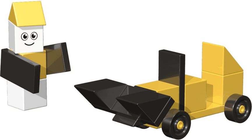 AINSTEIN Construction Vehicle and Foreman, Magnetická stavebnice - obrázek 3