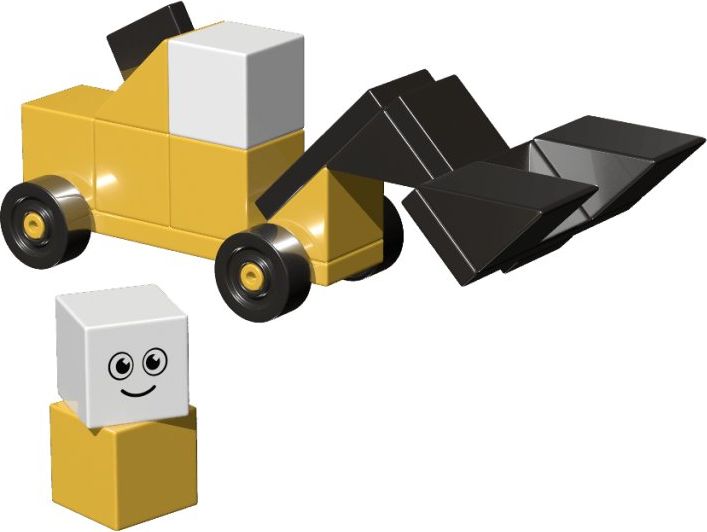 AINSTEIN Construction Vehicle and Foreman, Magnetická stavebnice - obrázek 4