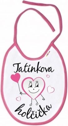 Baby Nellys  Nepromokavý bryndáček Tatínkova holčička, 24 x 27 cm - růžový - obrázek 1