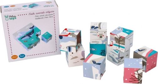 Adam Toys Dřevěné naučné kostky Antarktida - 9 ks