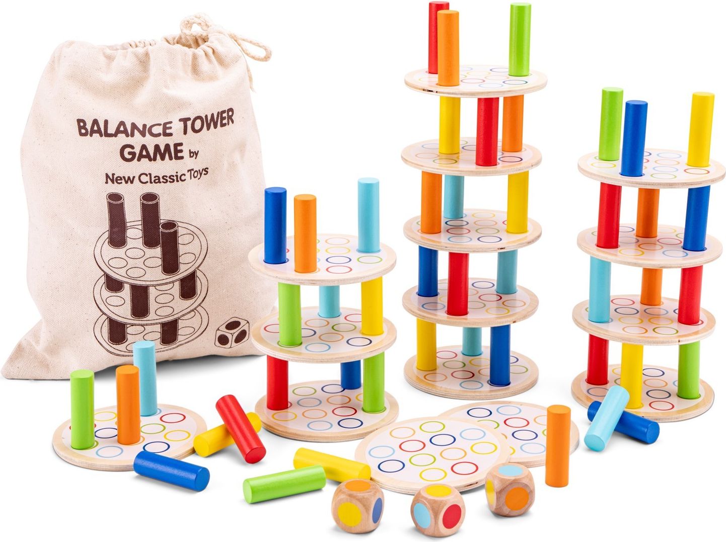 New Classic Toys Dřevěná hra balancující věž - obrázek 2