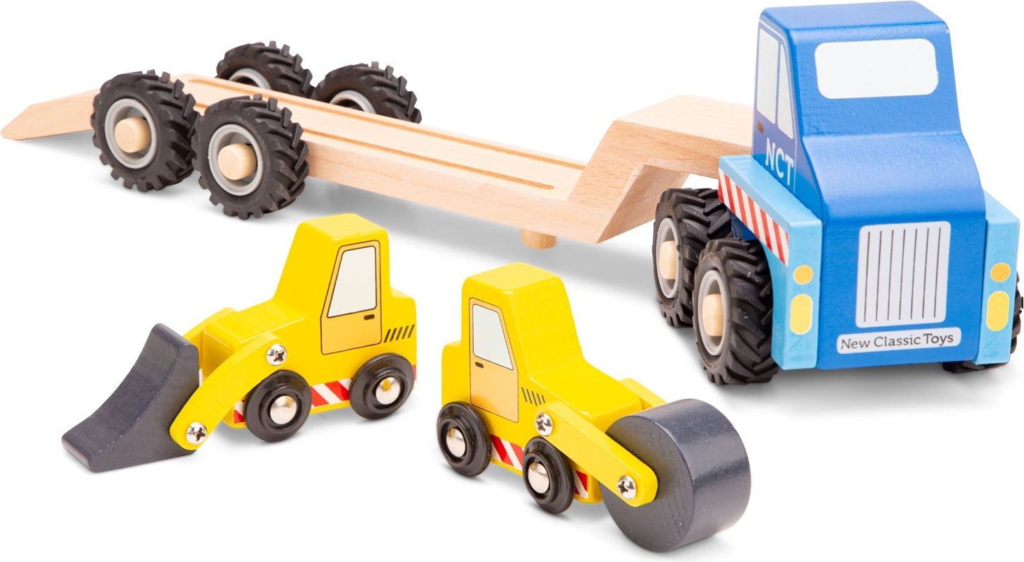 New Classic Toys Dřevěný přepravník se 2 stavebními vozidly - obrázek 1