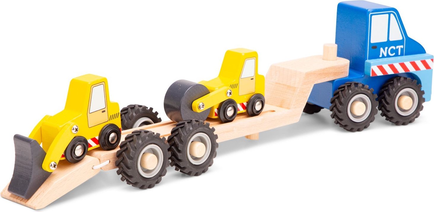 New Classic Toys Dřevěný přepravník se 2 stavebními vozidly - obrázek 2