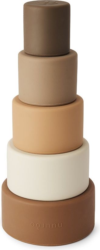 NUUROO Vanja Silikonová stohovací věž Brown Color mix - obrázek 1