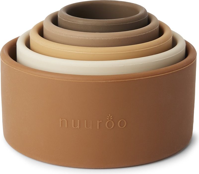 NUUROO Vanja Silikonová stohovací věž Brown Color mix - obrázek 2