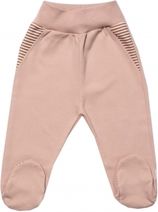 Kojenecká souprava body a polodupačky - LITTLE FOX béžová s proužky - vel.68 - obrázek 3