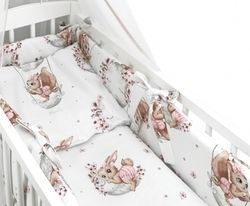 Souprava do kolébky 6-dílná - VEVERKA LILI s pudrově růžovou - Miminu - obrázek 3