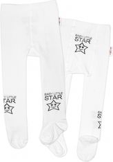 Punčocháče dětské bavlna - LITTLE STAR bílé - vel.92-98 - obrázek 1