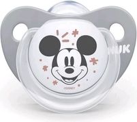 Dudlík silikonový plochý NUK - MICKEY MOUSE šedý - 0-6měs. - obrázek 1