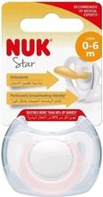 Dudlík latexový plochý NUK - STAR bílý s růžovou - 0-6měs. - obrázek 2
