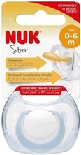 Dudlík latexový plochý NUK - STAR bílý s modrou - 0-6měs. - obrázek 2