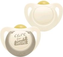 Dudlík latexový kulatý NUK sada 2ks - FOR NATURE béžový - 0-6měs. - obrázek 1