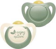 Dudlík latexový kulatý NUK sada 2ks - FOR NATURE zelený - 0-6měs. - obrázek 1