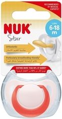 Dudlík latexový plochý NUK - STAR bílý s červenou - 6-18měs. - obrázek 2