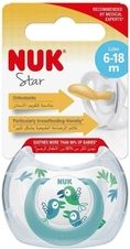 Dudlík latexový plochý NUK - STAR ptáčci s mátovou - 6-18měs. - obrázek 2