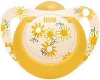 Dudlík latexový plochý NUK - STAR květinky žlutý - 18-36měs. - obrázek 1