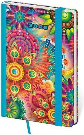 Diář kapesní Vario Abstract s gumičkou 2023 / 9cm x 14cm / DV436-12-23 - obrázek 1