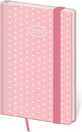 Diář kapesní Vario Dots s gumičkou 2023 / 9cm x 14cm / DV436-22-23 - obrázek 1
