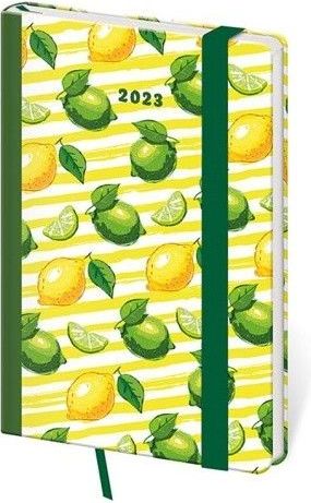 Diář kapesní Vario Lime s gumičkou 2023 / 9cm x 14cm / DV436-23-23 - obrázek 1