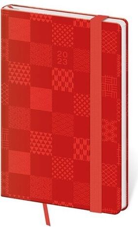 Diář kapesní Vario Patchwork s gumičkou 2023 / 9cm x 14cm / DV436-31-23 - obrázek 1