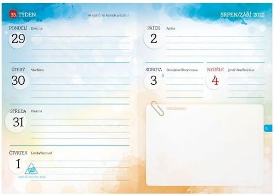 MFP Diář týdení studentský A6 Lamino 3 2022-2023 / 10,5cm x 14,8cm / 7781206 - obrázek 2