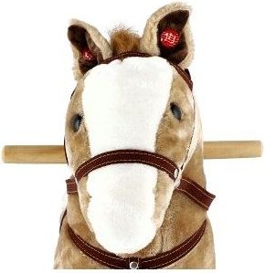 Teddies Kůň houpací světle hnědý plyš na baterie 71cm se zvukem a pohybem nosnost 50kg v krabici 62x56x19cm - obrázek 4