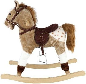 Teddies Kůň houpací světle hnědý plyš na baterie 71cm se zvukem a pohybem nosnost 50kg v krabici 62x56x19cm - obrázek 5