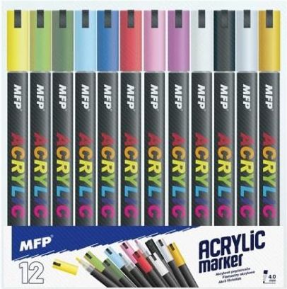 Akrylový popisovač 4mm set 12ks - obrázek 1