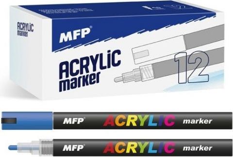 Akrylový popisovač 4mm - modrý tmavý - obrázek 1