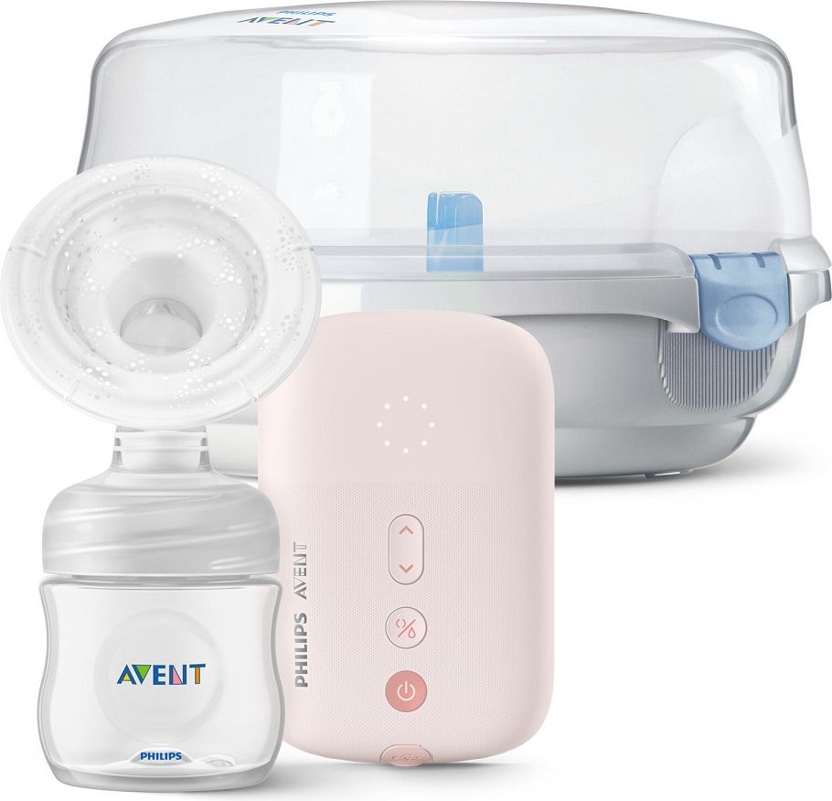 Philips AVENT Odsávačka mateřského mléka elek. SCF395/11 + MW Sterilizator + Krém na bradavky 30 ml - obrázek 2