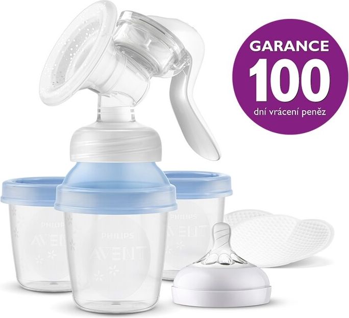 Philips AVENT Odsávačka mateřského mléka manuální s VIA systémem + Krém na bradavky 30 ml - obrázek 2