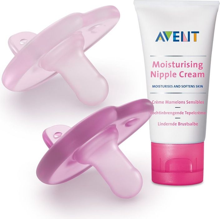 Philips AVENT Šidítko Soothie 0-6m dívka, 2 ks + Krém na bradavky 30 ml - obrázek 1