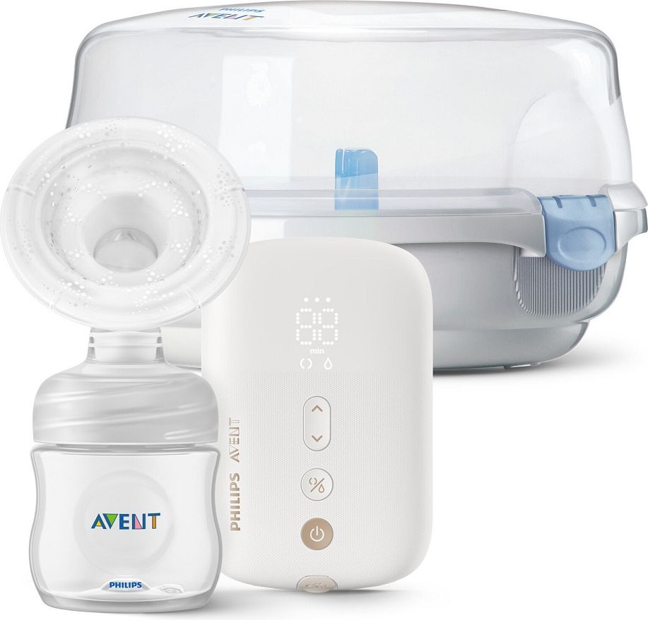 Philips AVENT Odsávačka ml. elektr. Premium SCF396/11 + MW Sterilizátor + Krém na bradavky 30 ml - obrázek 2