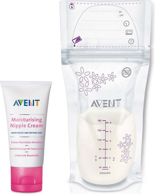 Philips AVENT Krém na bradavky 30 ml + Sáčky na mateřské mléko 180 ml, 25 ks - obrázek 1