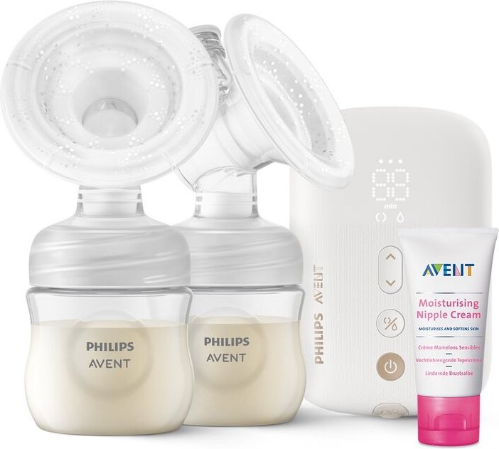 Philips AVENT Odsávačka mateřského mléka elektronická Premium DUO SCF398/11+Krém na bradavky 30 ml - obrázek 1