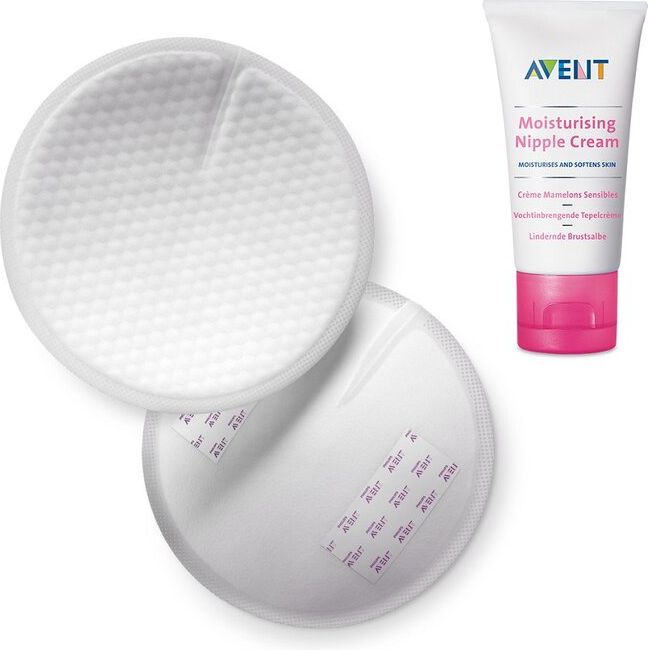 Philips AVENT Prsní vložky jednorázové 100 ks + Krém na bradavky 30 ml - obrázek 1