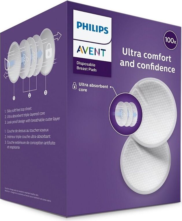 Philips AVENT Prsní vložky jednorázové 100 ks + Krém na bradavky 30 ml - obrázek 7