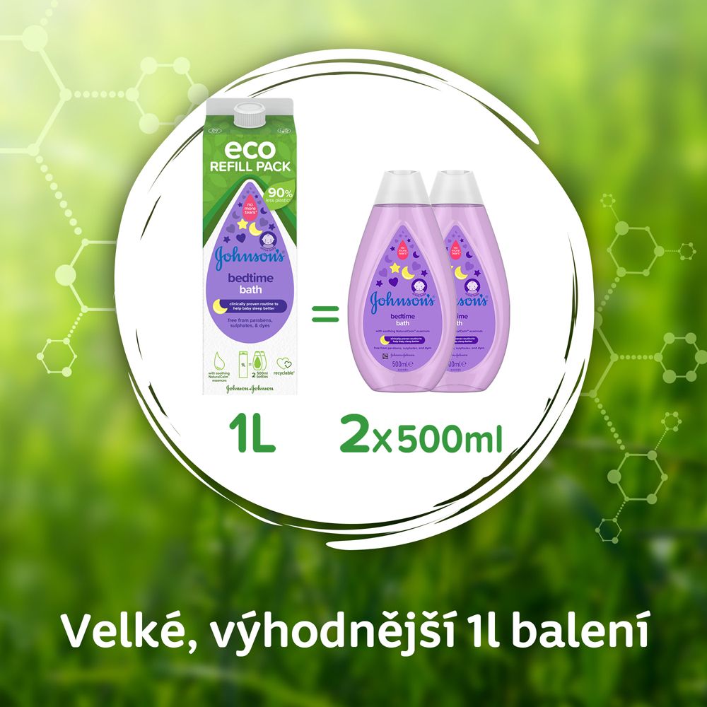 JOHNSON'S® Bedtime koupel pro dobré spaní, náhradní náplň 1000 ml - obrázek 3